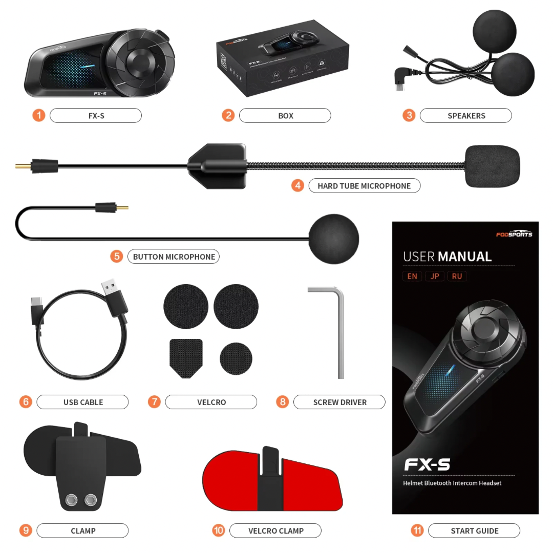 Fodsports FX-S Motorcycle Bluetooth Intercom