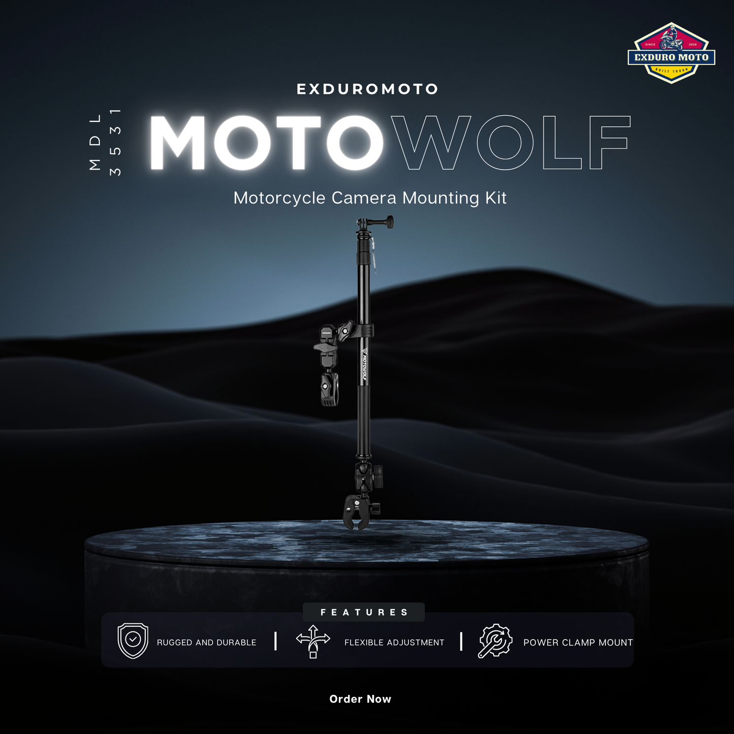 Motowolf MDL3531 Telescopic Action Camera Extension Mount