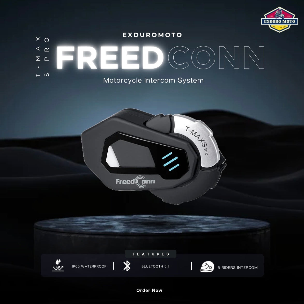 FreedConn T-Max S Pro Motorcycle Bluetooth Intercom