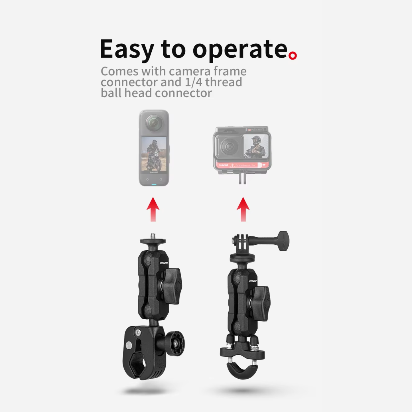 Motowolf MDL3532B Motorcycle Action Camera Mount