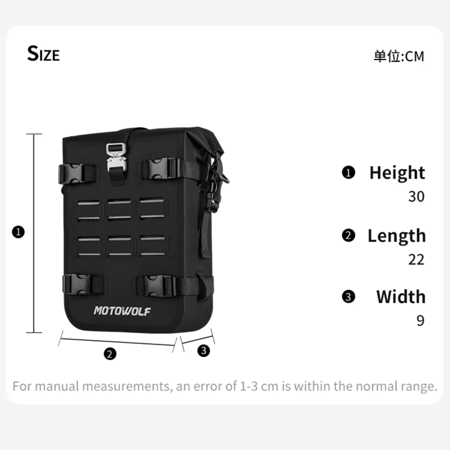 Motowolf Waterproof Motorcycle Crash Bar Bags (MDL0715B) (2 pcs set)