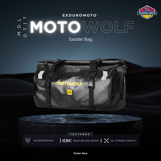 Motowolf MDL0717 Waterproof Motorcycle Saddle Bag (66L)