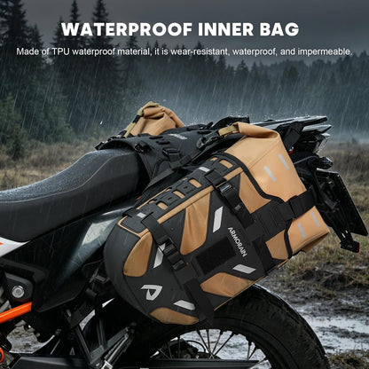 ARMORAIN 40L (20L+20L) Quick-Release Waterproof Motorcycle Saddlebag System