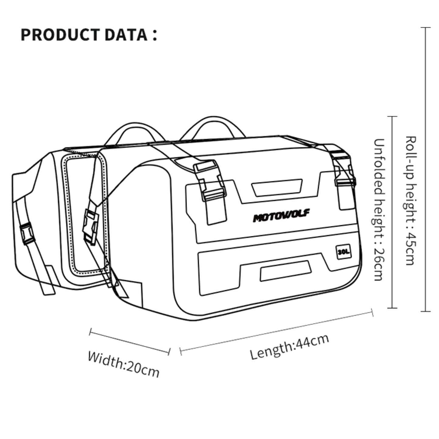 Motowolf MDL0720 Motorcycle Side Luggage System
