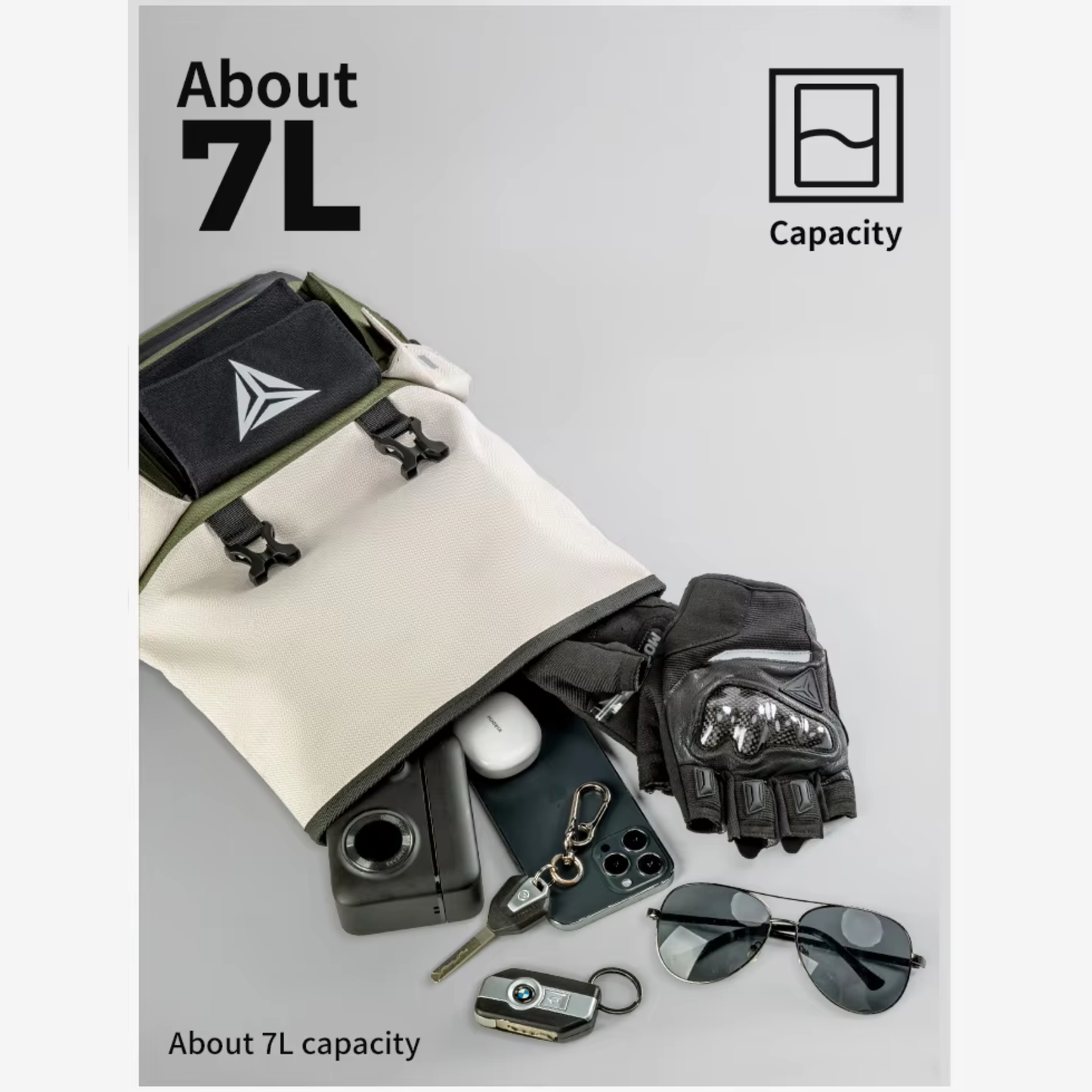 Motowolf MDL0721C 7L Expandable Motorcycle Waist Bag