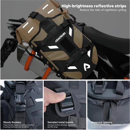 ARMORAIN 40L (20L+20L) Quick-Release Waterproof Motorcycle Saddlebag System
