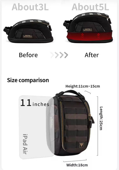 Motowolf MB11 Retro Magnetic Motorcycle Tank Bag