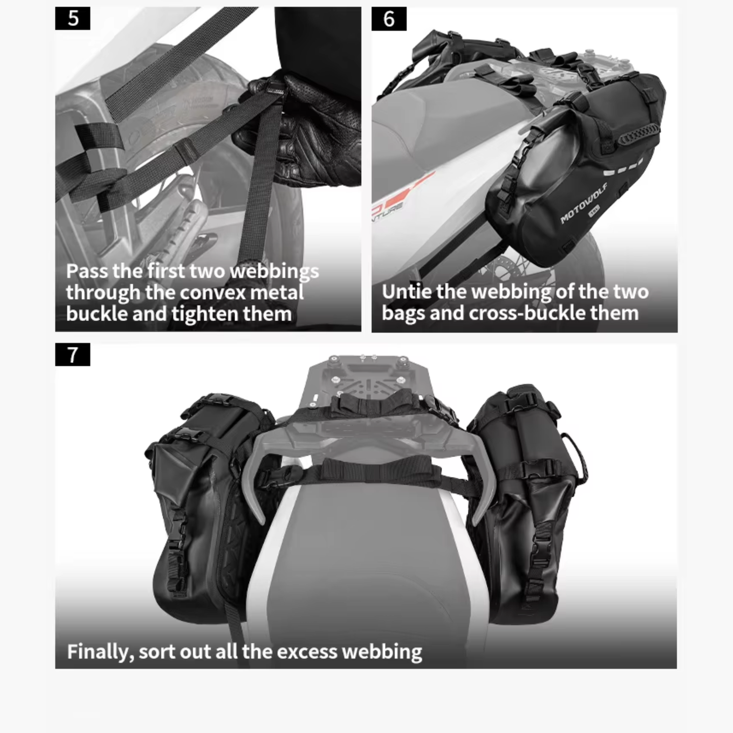Motowolf MB2 Rackless Motorcycle Pannier System (28L)