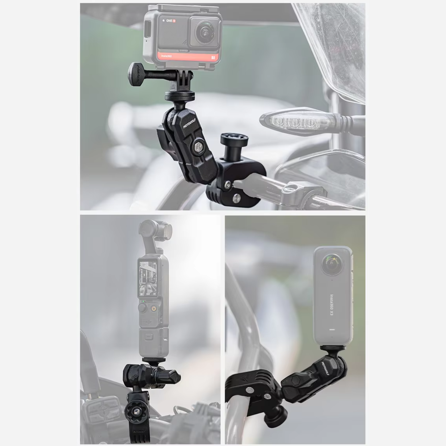 Motowolf MDL3532B Motorcycle Action Camera Mount