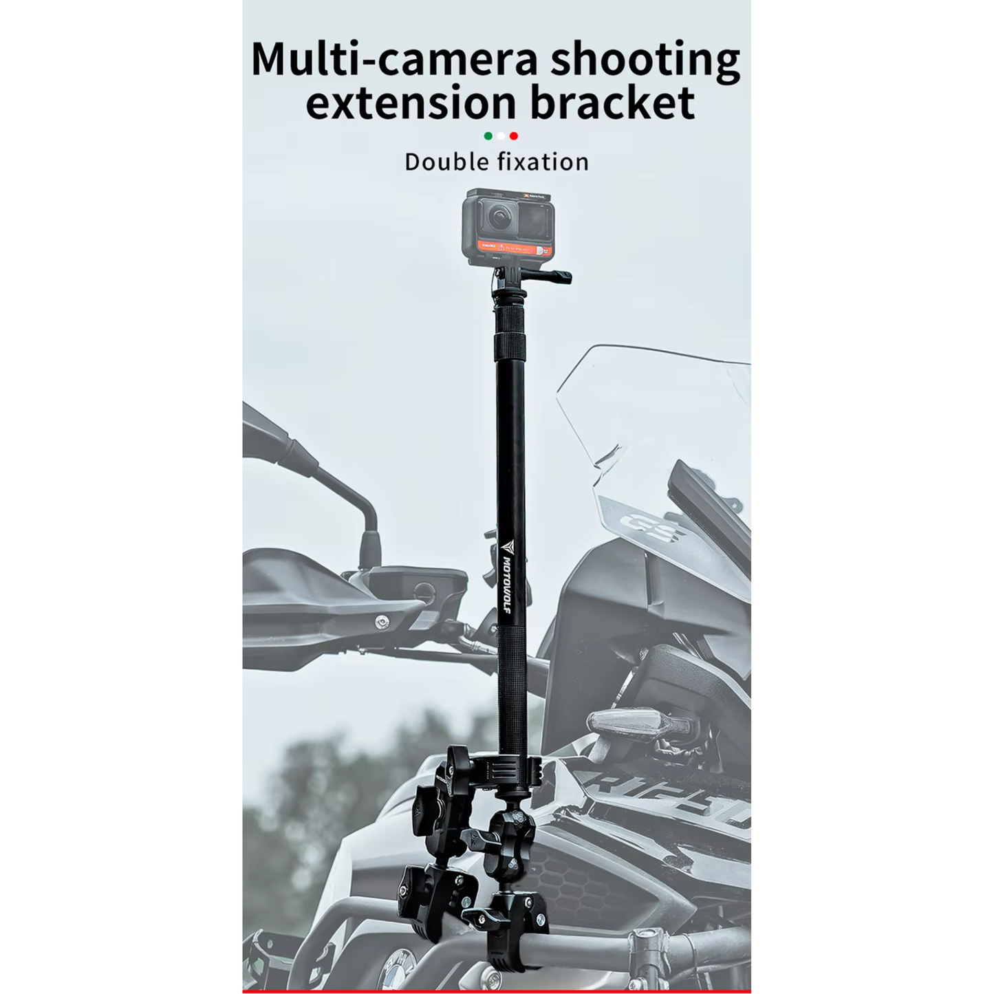 Motowolf MDL3531 Telescopic Action Camera Extension Mount