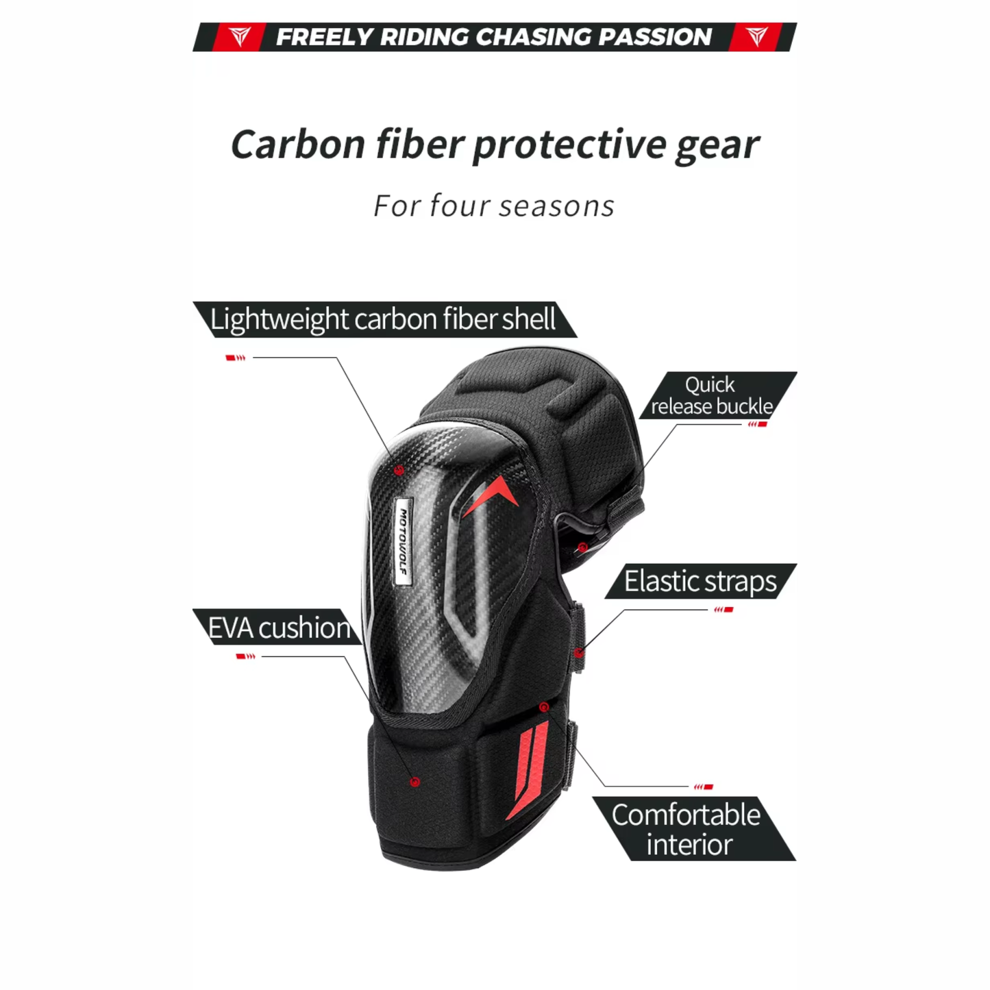 Motowolf MDL1037 Motorcycle Knee Guards – Protective Riding Gear