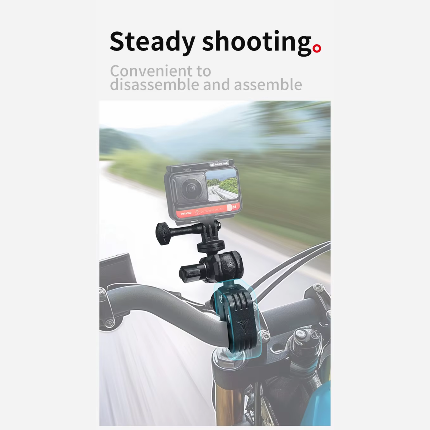 Motowolf MDL3532B Motorcycle Action Camera Mount