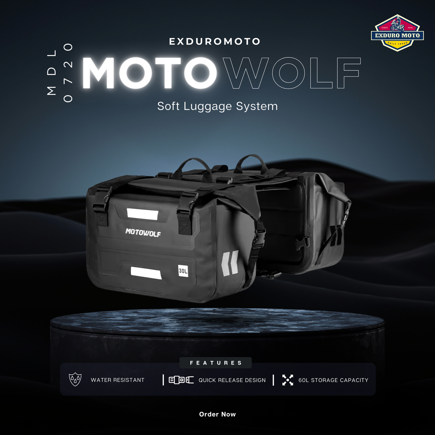 Motowolf MDL0720 Motorcycle Side Luggage System