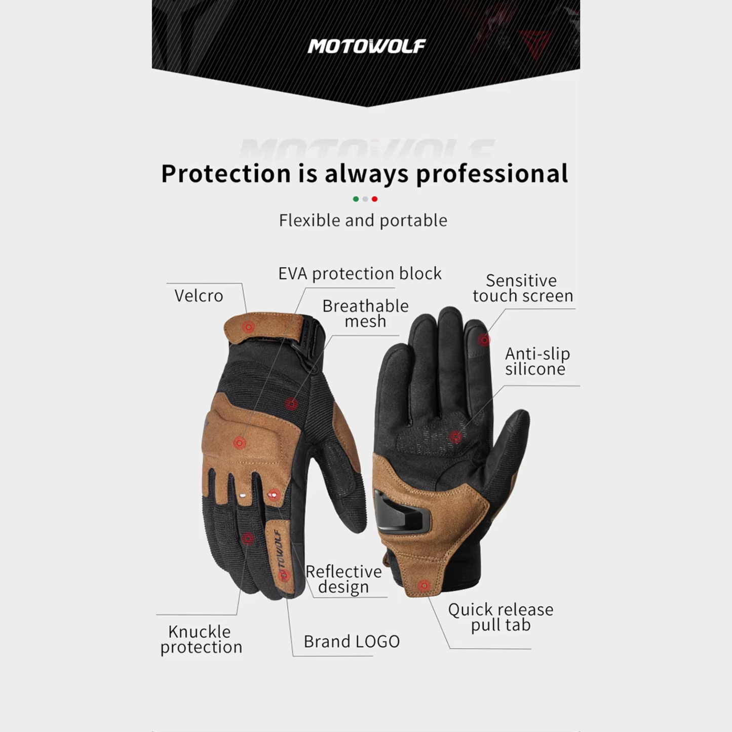 Motowolf MDL0325 Protective Motorcycle Riding Gloves