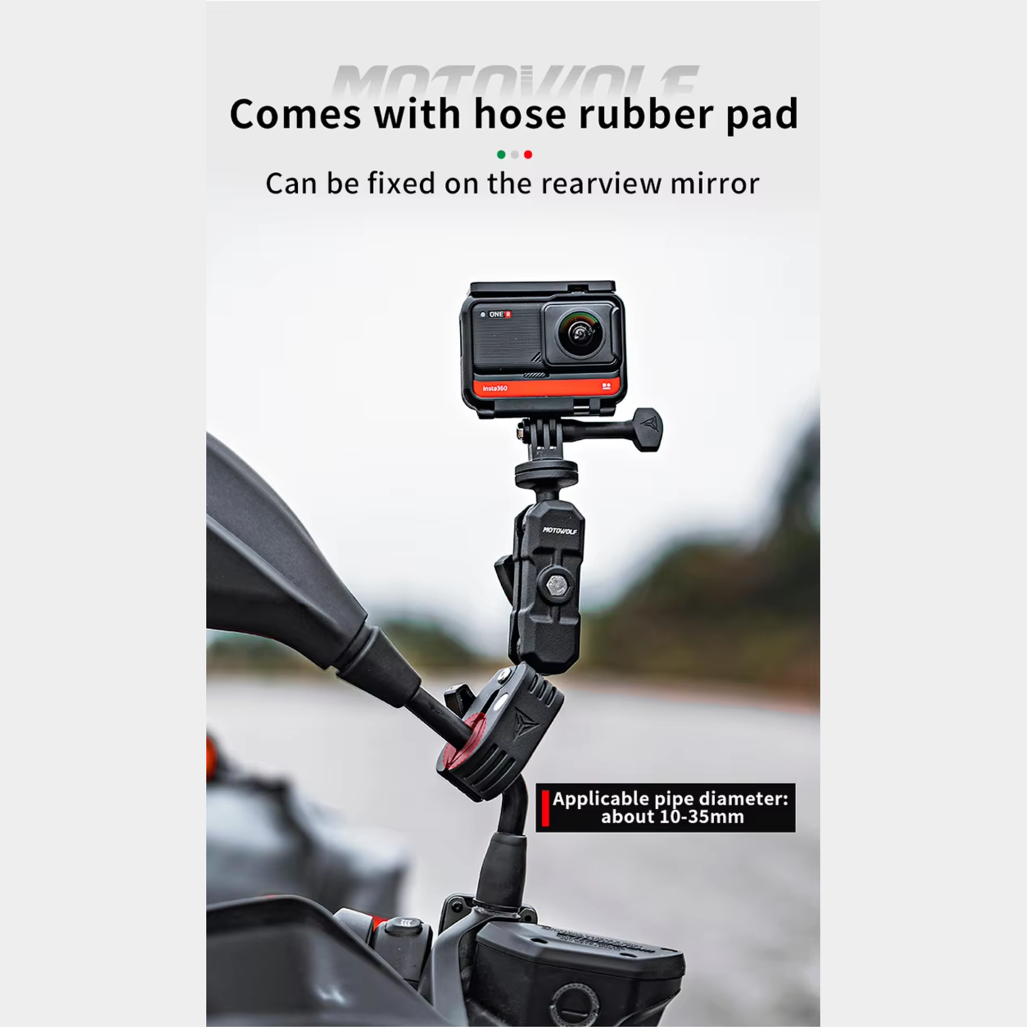 Motowolf MDL3531 Telescopic Action Camera Extension Mount