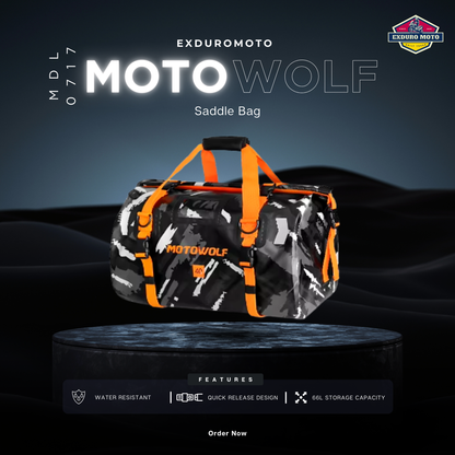 Motowolf MDL0717 Waterproof Motorcycle Saddle Bag (66L)