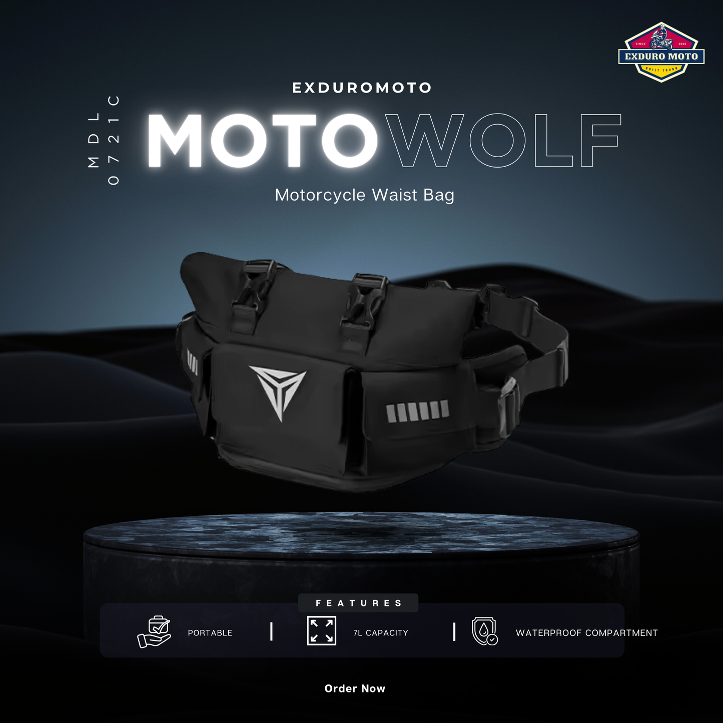 Motowolf MDL0721C 7L Expandable Motorcycle Waist Bag