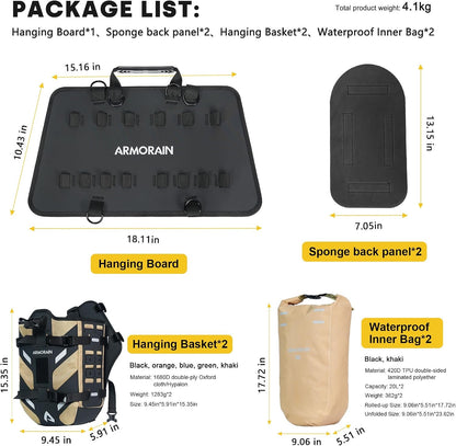 ARMORAIN 40L (20L+20L) Quick-Release Waterproof Motorcycle Saddlebag System