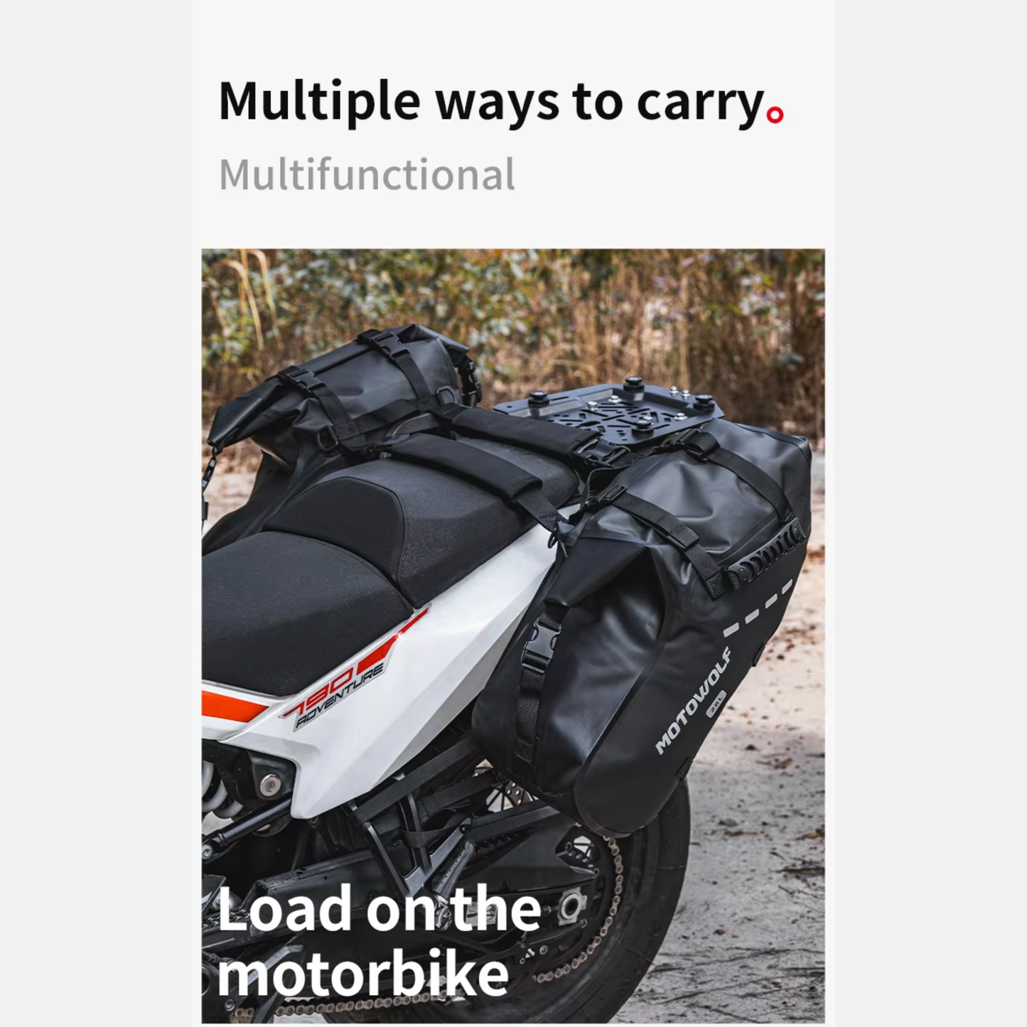 Motowolf MB2 Rackless Motorcycle Pannier System (28L)