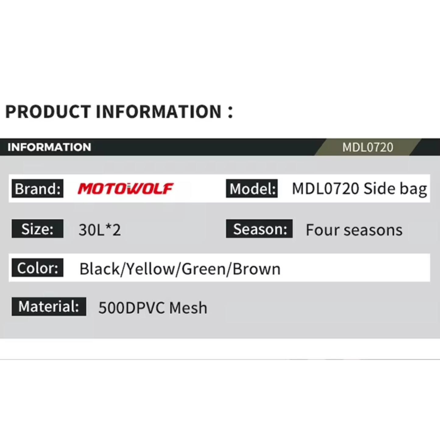 Motowolf MDL0720 Motorcycle Side Luggage System