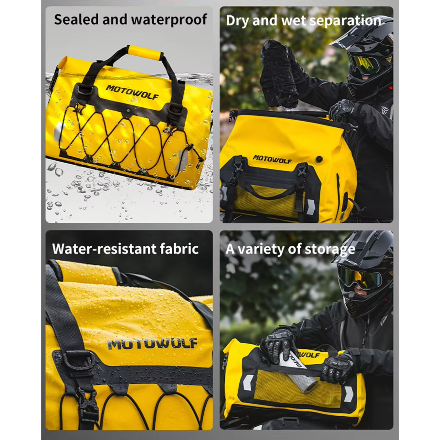 Motowolf MB4 Waterproof Motorcycle Saddle Bag (66L)