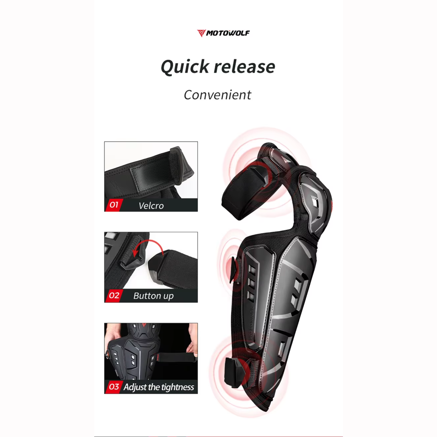 Motowolf MDL1029 Motorcycle Knee & Elbow Guard Set