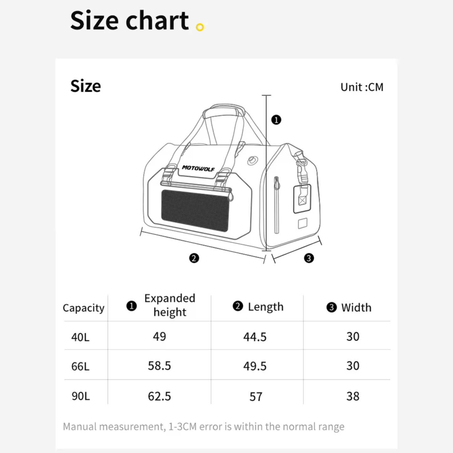 Motowolf MB4 Waterproof Motorcycle Saddle Bag (66L)