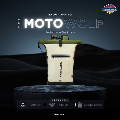 Motowolf MB3 Motorcycle Waterproof Backpack (21L)