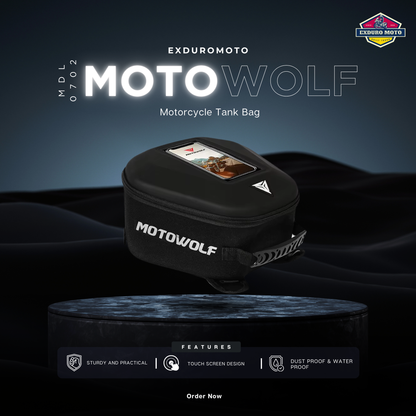 Motowolf MDL0702 Motorcycle Tank Bag – Strap Mount