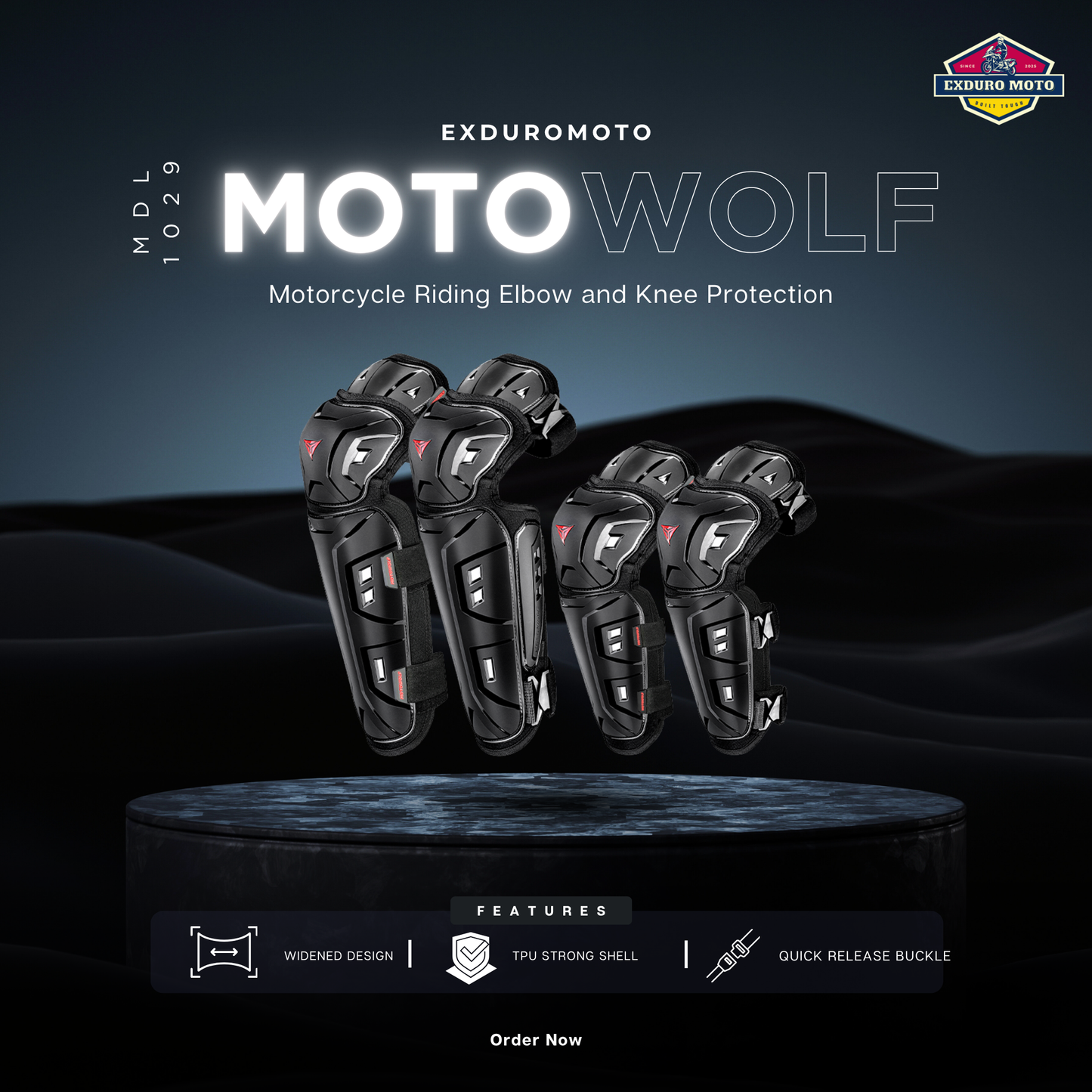 Motowolf MDL1029 Motorcycle Knee & Elbow Guard Set