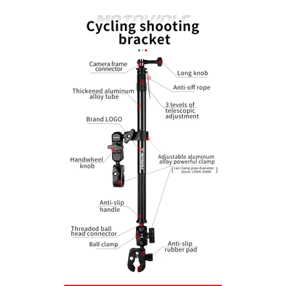 Motowolf MDL3531 Telescopic Action Camera Extension Mount