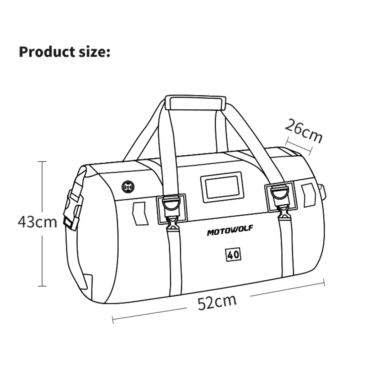 Motowolf MDL0717 Waterproof Motorcycle Saddle Bag (66L)