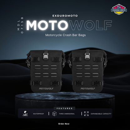 Motowolf Waterproof Motorcycle Crash Bar Bags (MDL0715B) (2 pcs set)