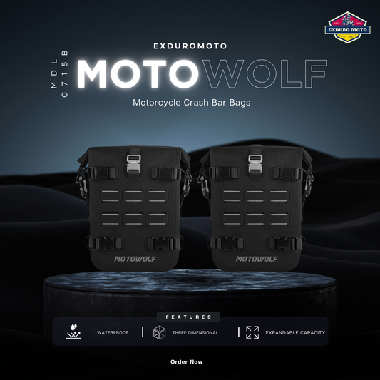 Motowolf Waterproof Motorcycle Crash Bar Bags (MDL0715B) (2 pcs set)