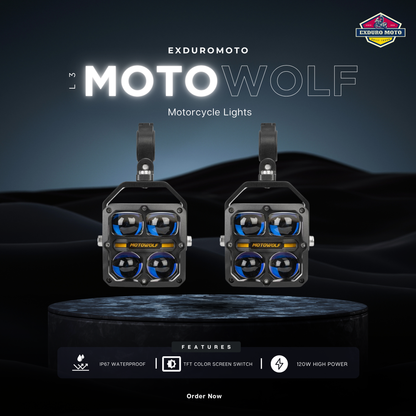 Motowolf L3 Premium Motorcycle Driving Lights
