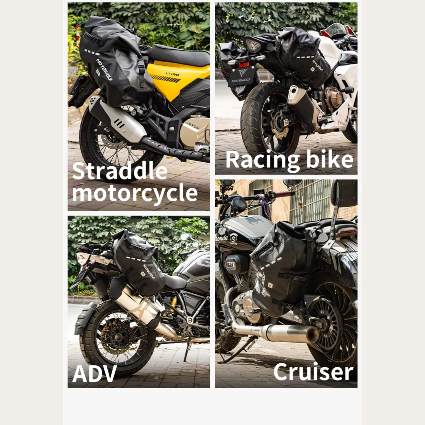 Motowolf MB2 Rackless Motorcycle Pannier System (28L)
