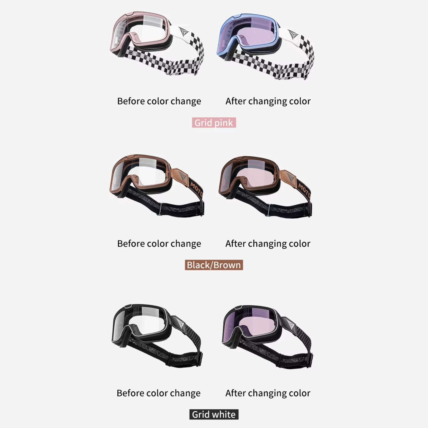 Motowolf GO2 Photochromic Motorcycle Goggles