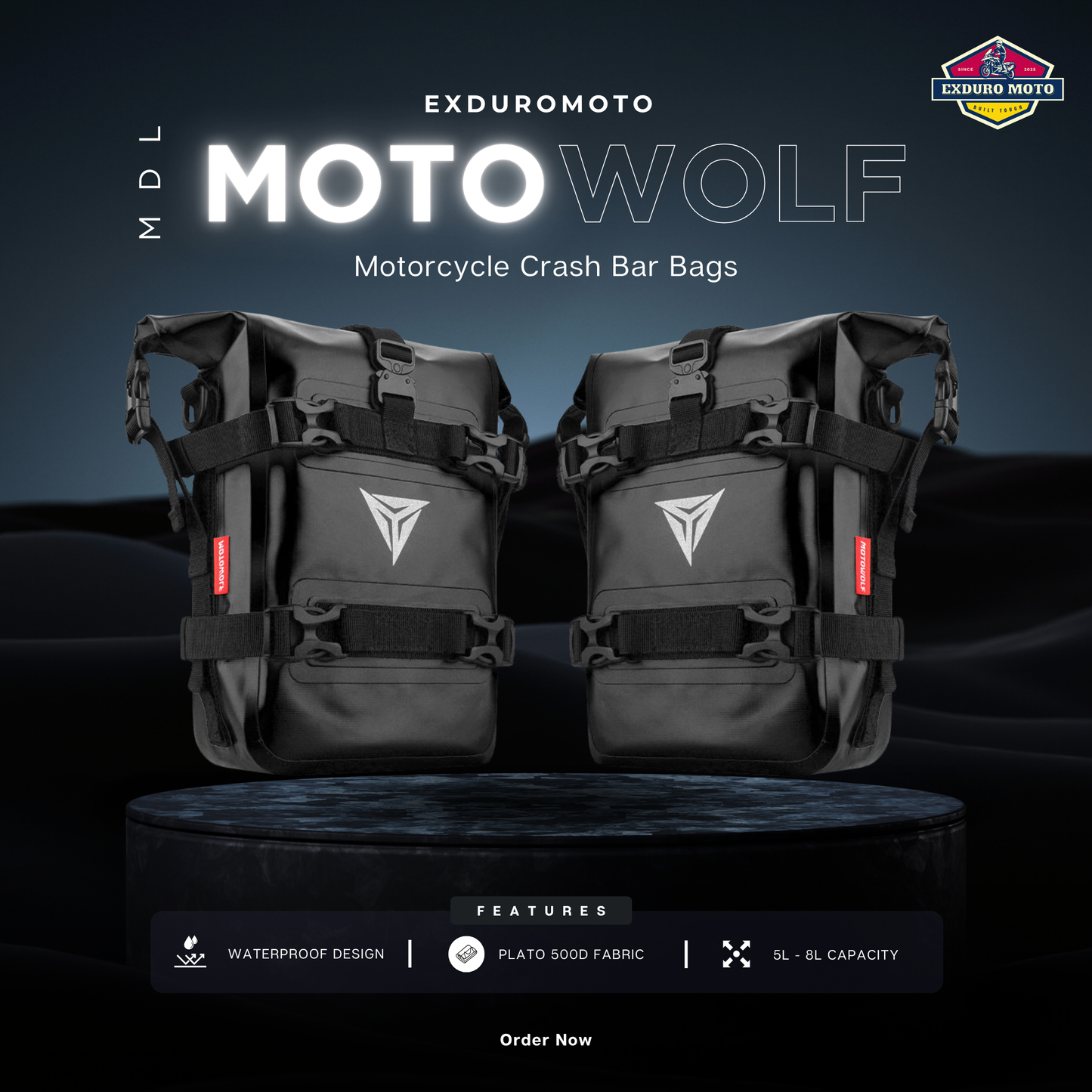 Motowolf MDL Crash Bar / Side Bags (2 Pcs Set)