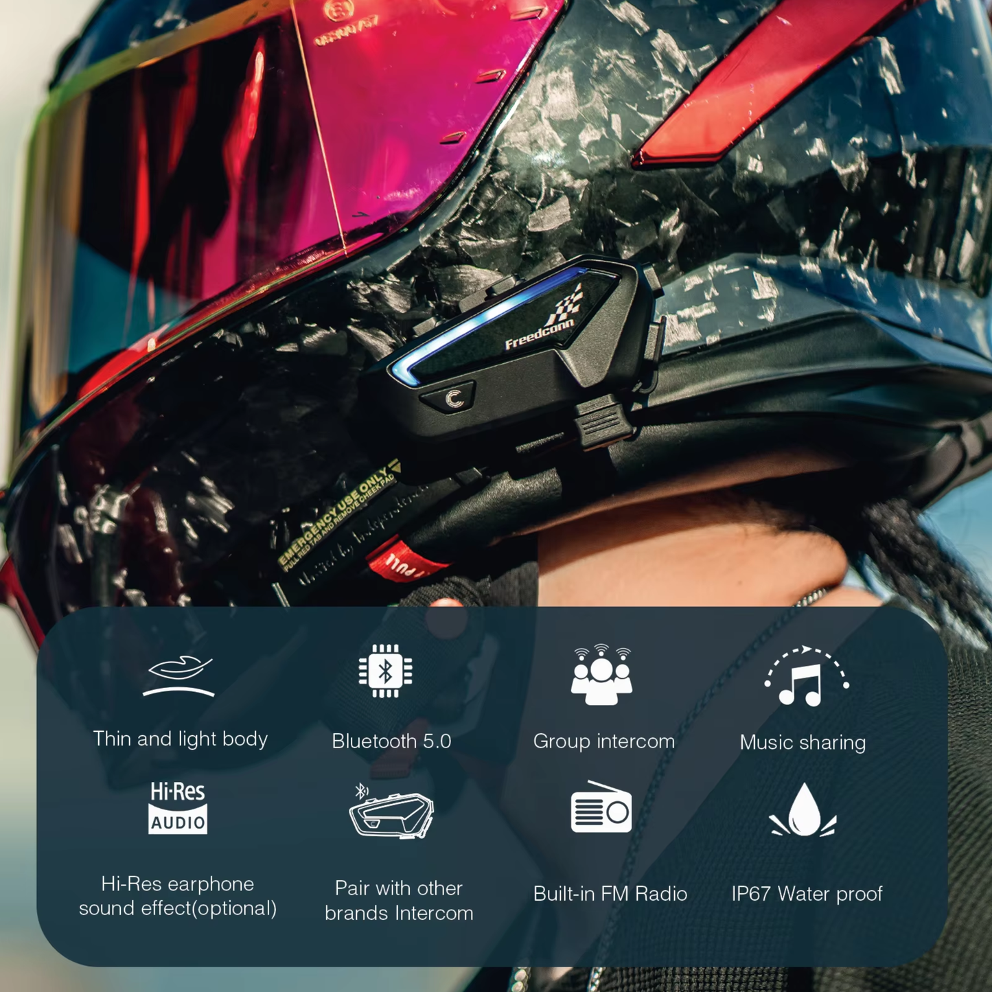 FreedConn FX Ride™ Bluetooth 5.1 Helmet Intercom